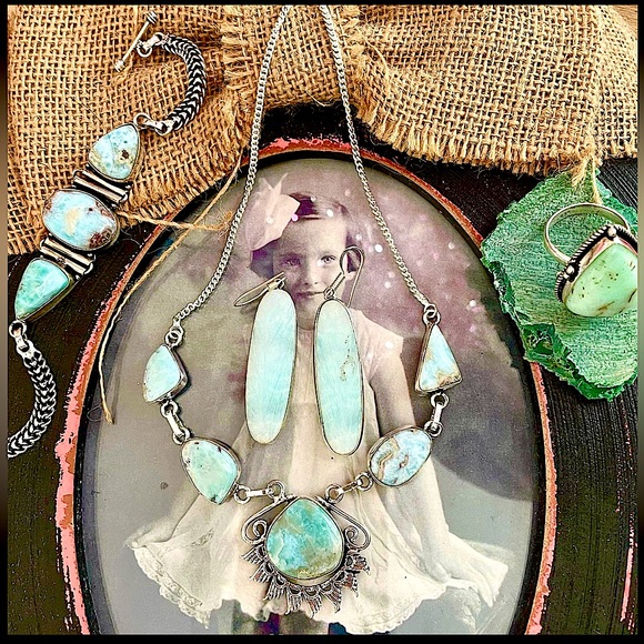 Assorted BLUE Mix and Match Sterling Silver Gorgeous Gemstones Vintage Jewelry - Picture 4 of 13